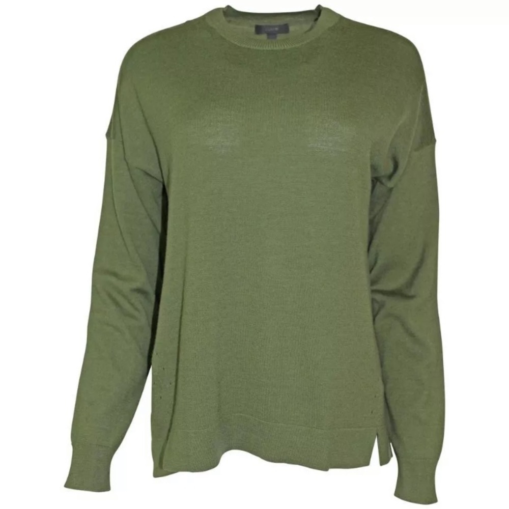 J Crew Wool Tunic Sweater E7936 I’m Olive Green